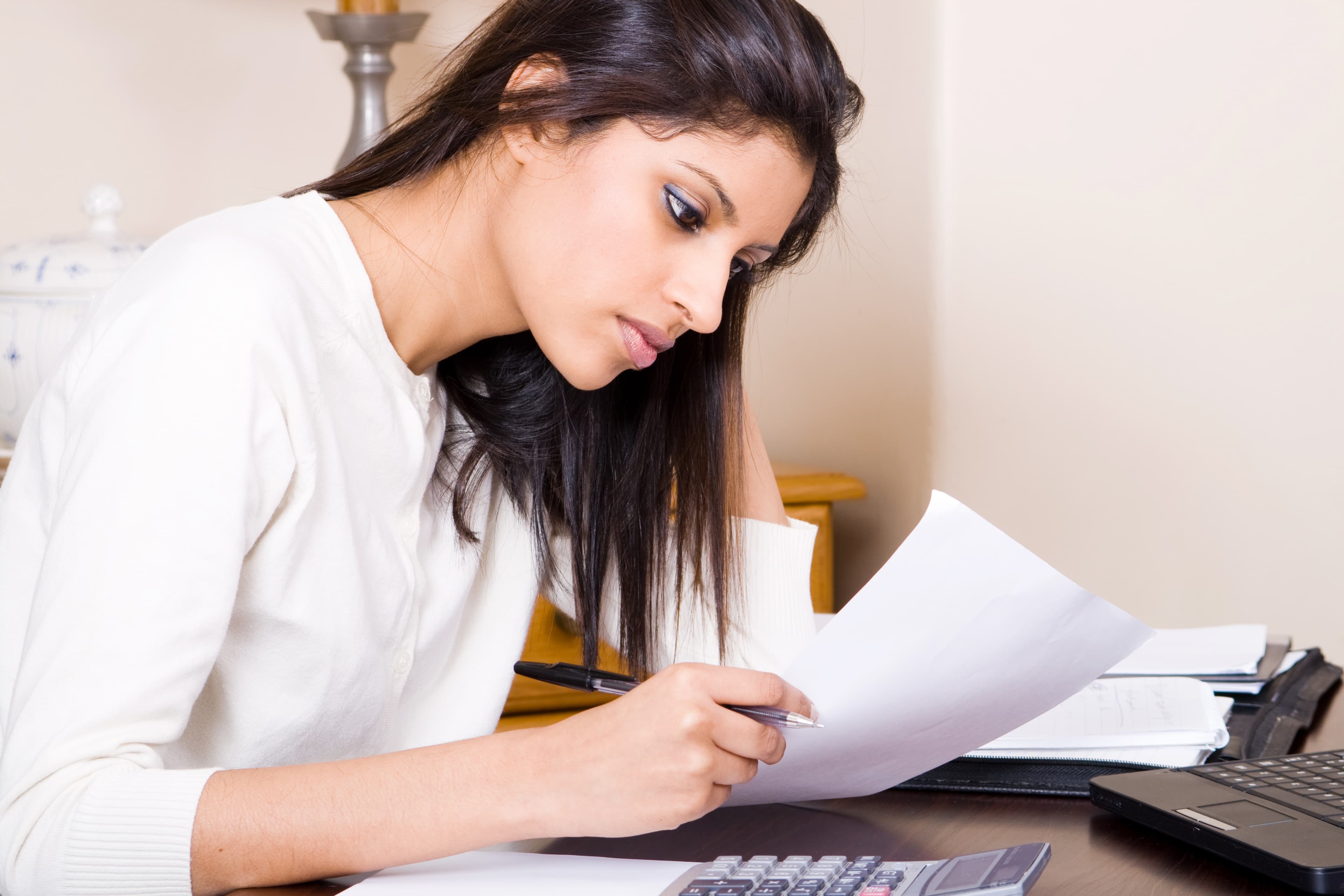 woman paying bills
