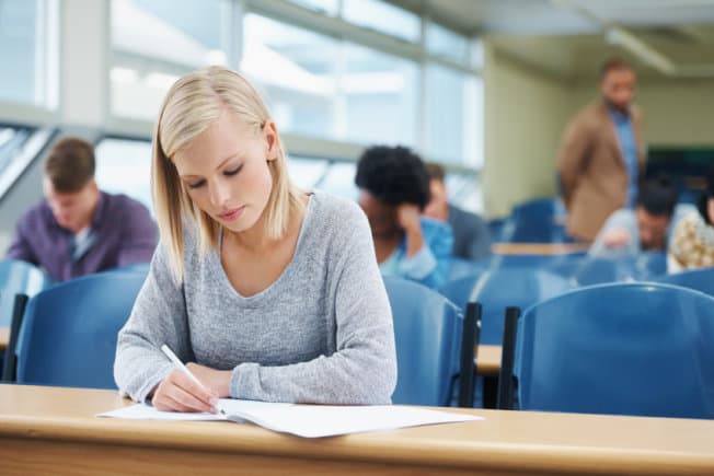 Female Taking a Test